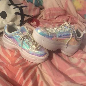 Holographic Sugar thrillz platform sneakers
